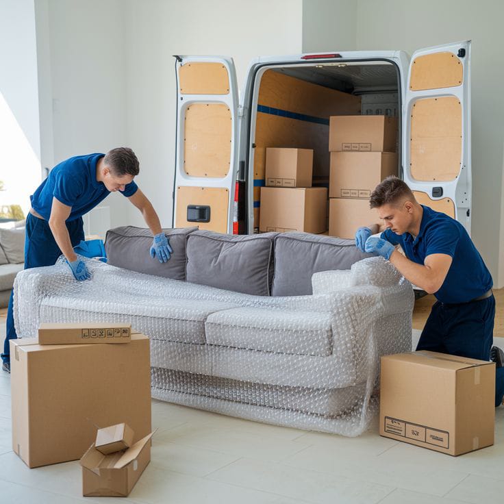 2BHK apartment movers in Dubai packing bedroom furniture safely
