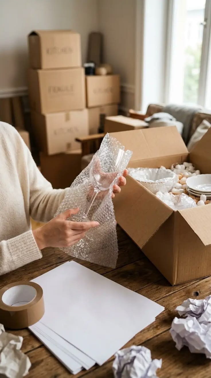 Professional packing services in Dubai using 5 ply and 7 ply carton boxes for safe home relocation